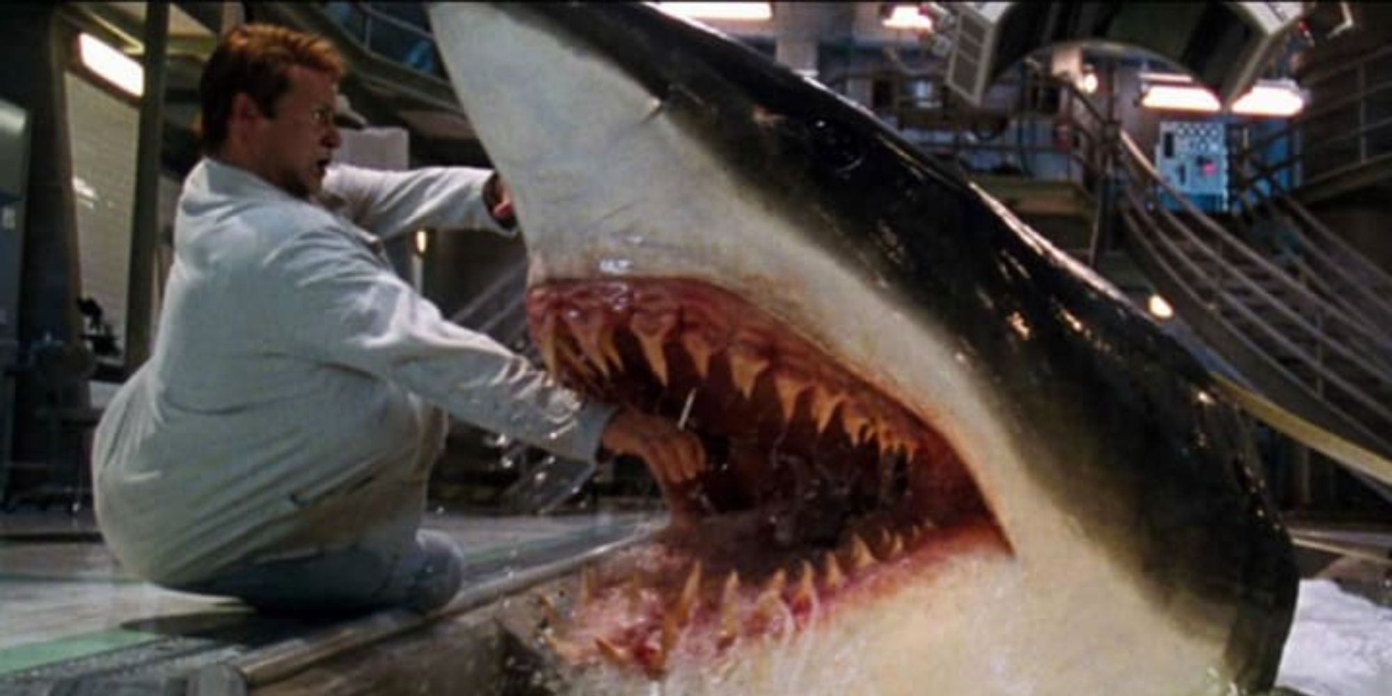 A shark attacks in Deep Blue Sea (1999)