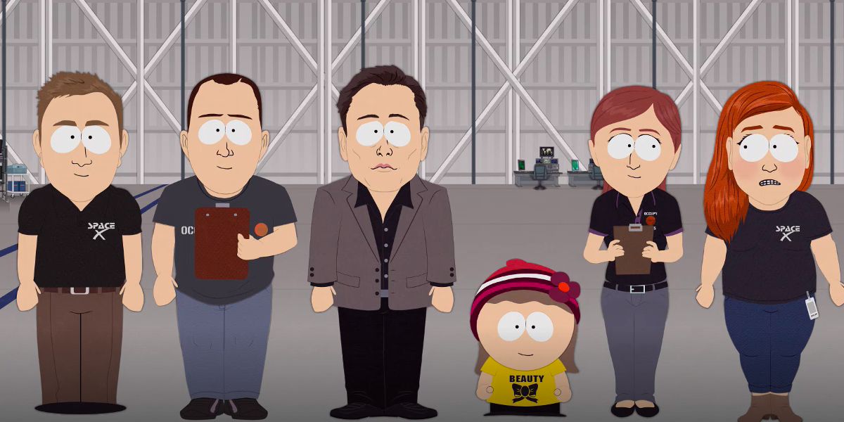 Elon Musk and SpaceX employees in South Park