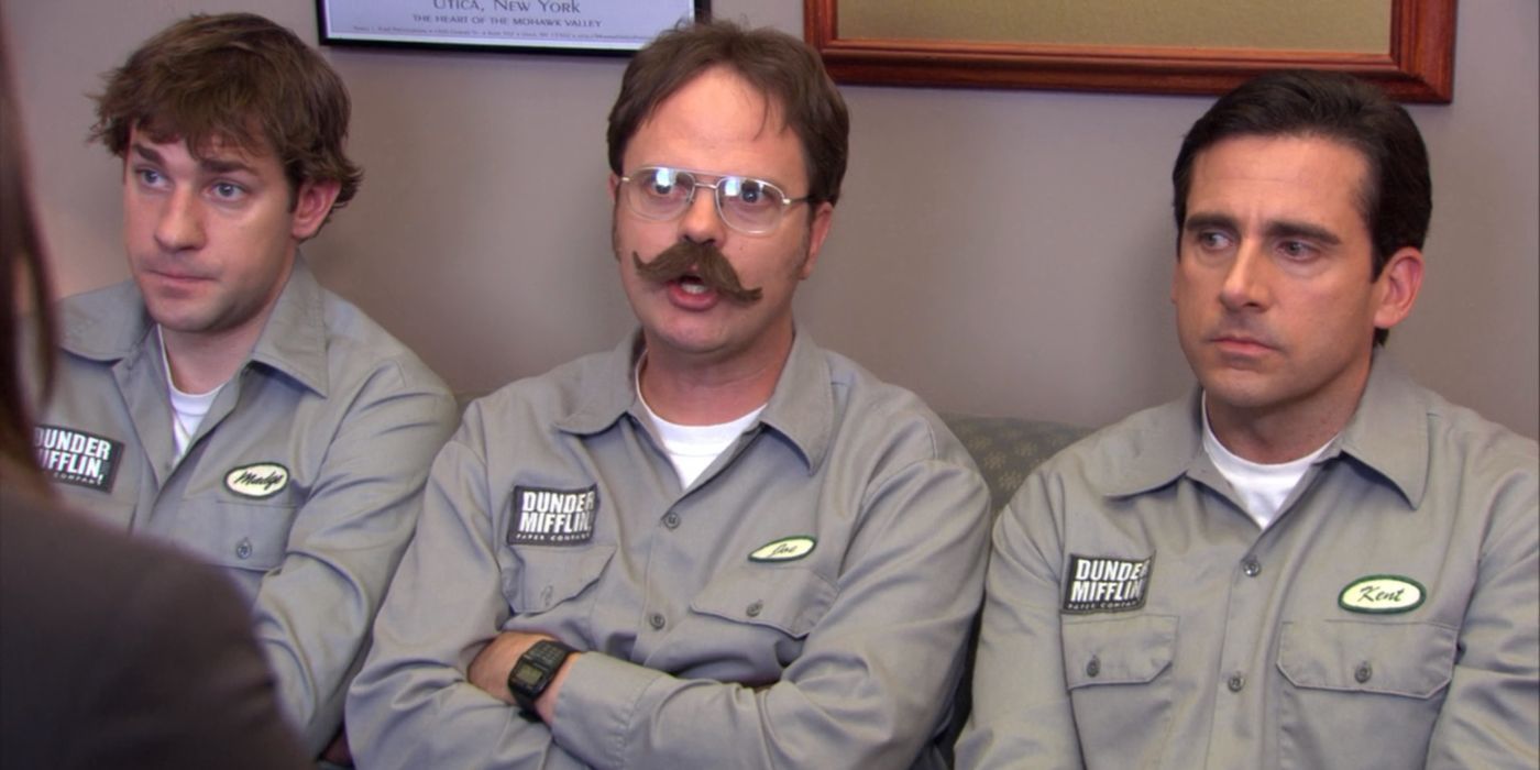 Michael, Dwight, and Jim disguised 