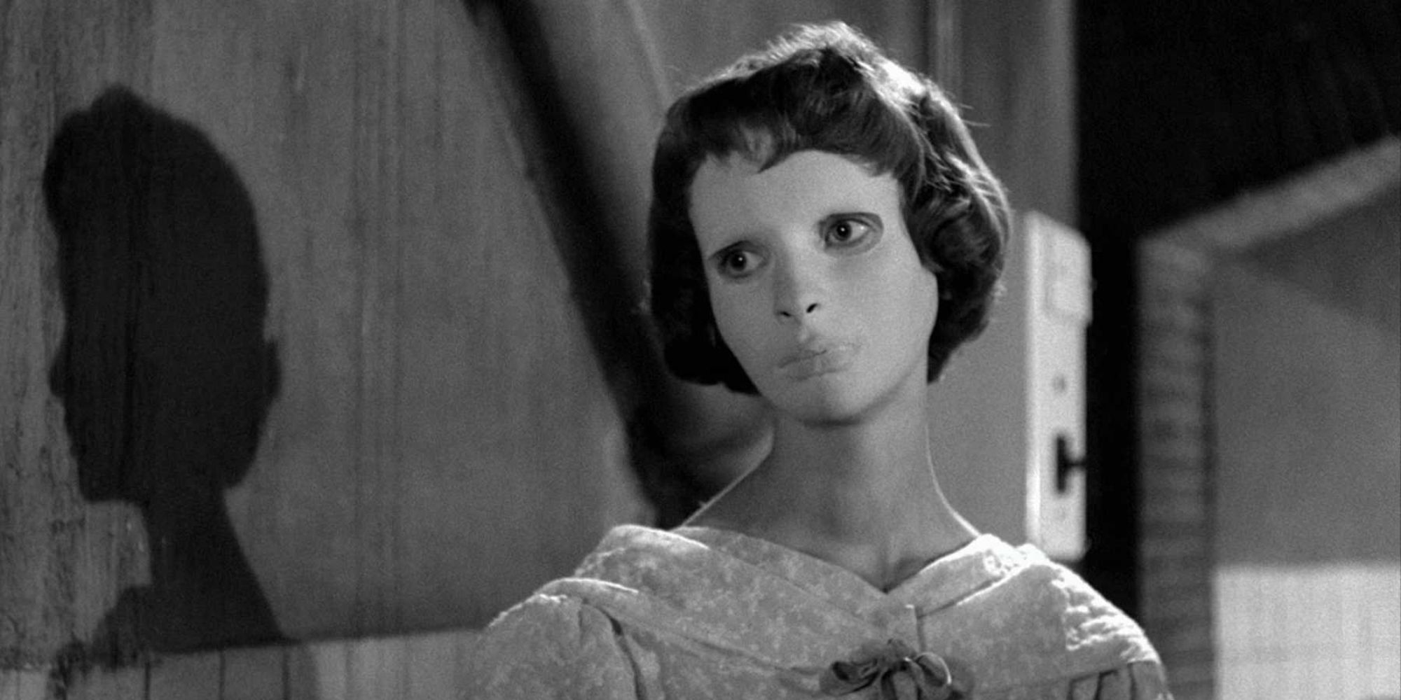A girl with a mask in Eyes Without A Face (1959).