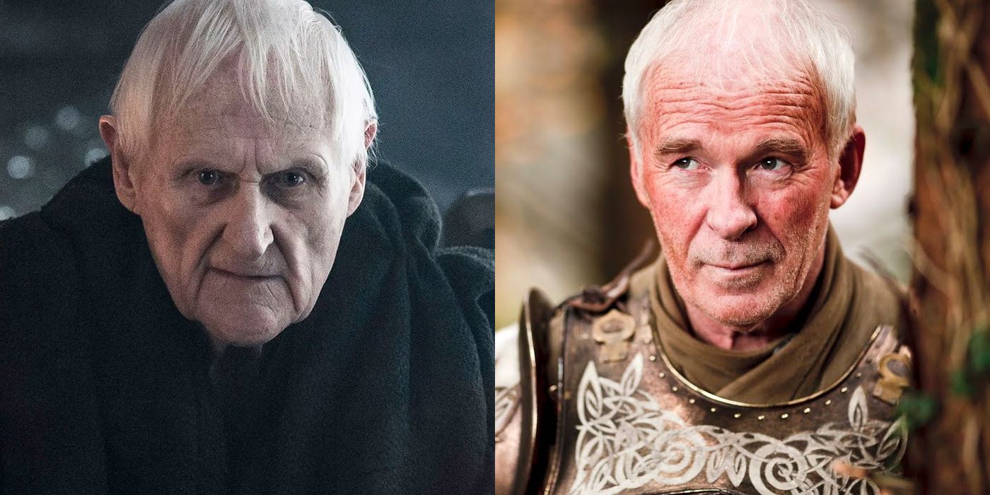 Peter Vaughan as Aemon Targaryen and Ian Mcelhinney as Barristan Selmy in Game of Thrones