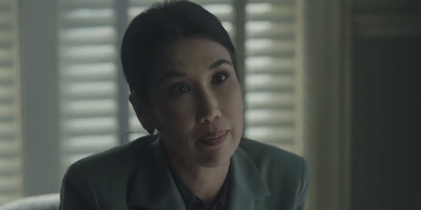 Grace Junot as Dr. Chase Meridian on Episode 105 of Gotham Knights. 