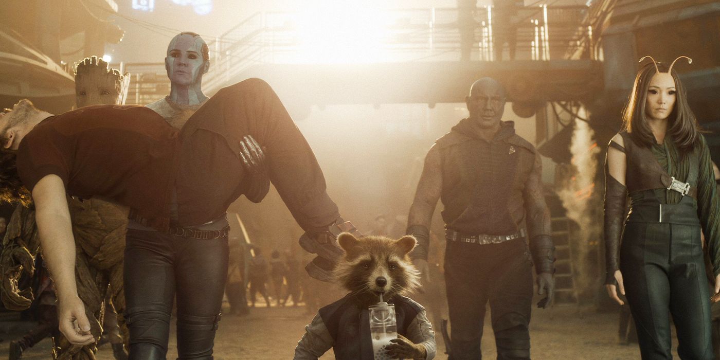 Vin Diesel, Chris Pratt, Dave Bautista, Karen Gillan, Pom Klementieff in Guardians of the Galaxy 3