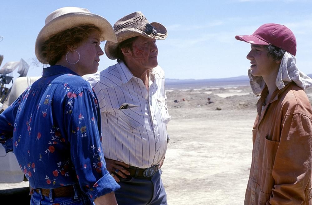 sigourney weaver, jon voight, and shia labeouf as the warden, mr. sir, and stanley yelnats in holes