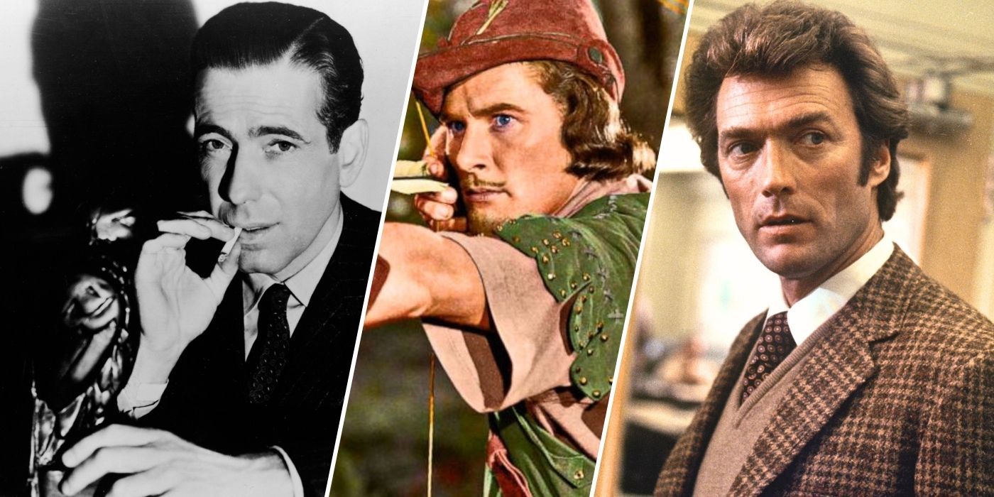 Humphrey Bogart_The Maltese Falcon_Errol Flynn_The Adventures of Robin Hood_Clint Eastwood_Dirty Harry