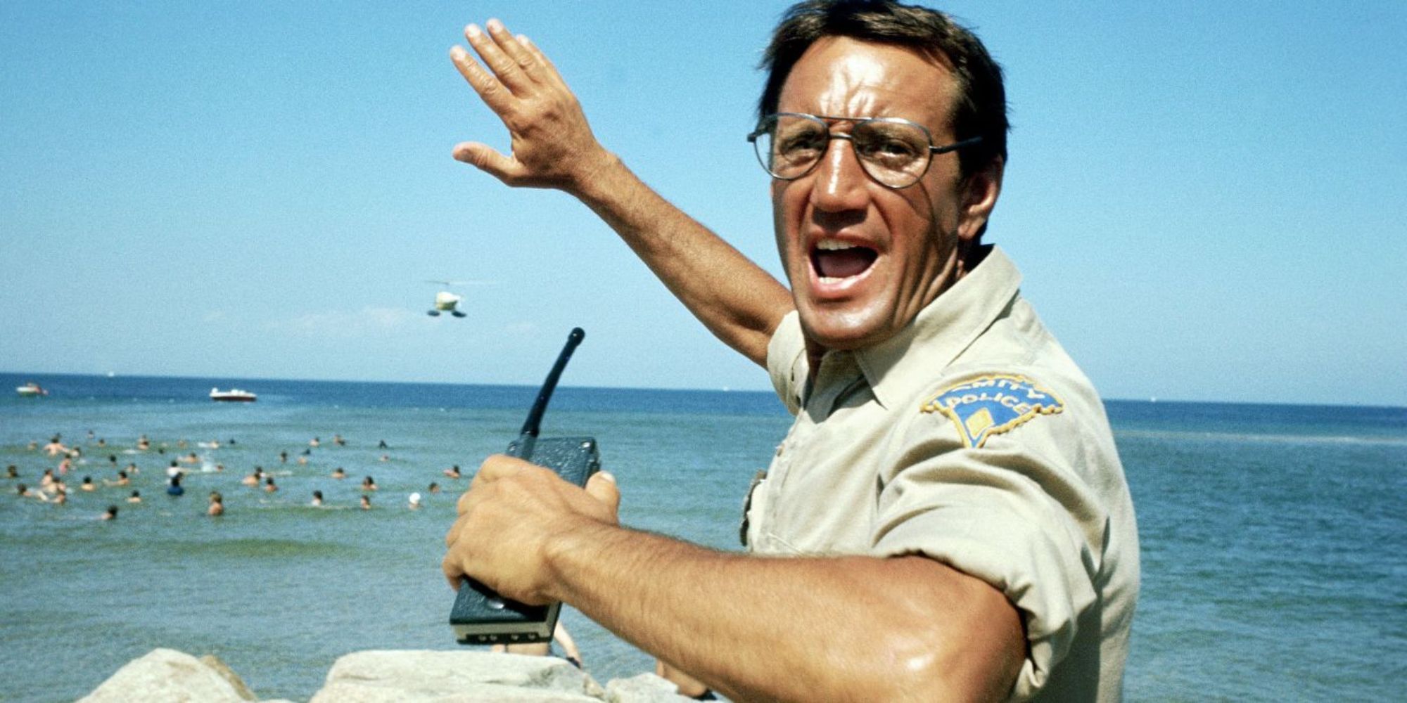 Martin Brody screaming at someone off-camera in Jaws.