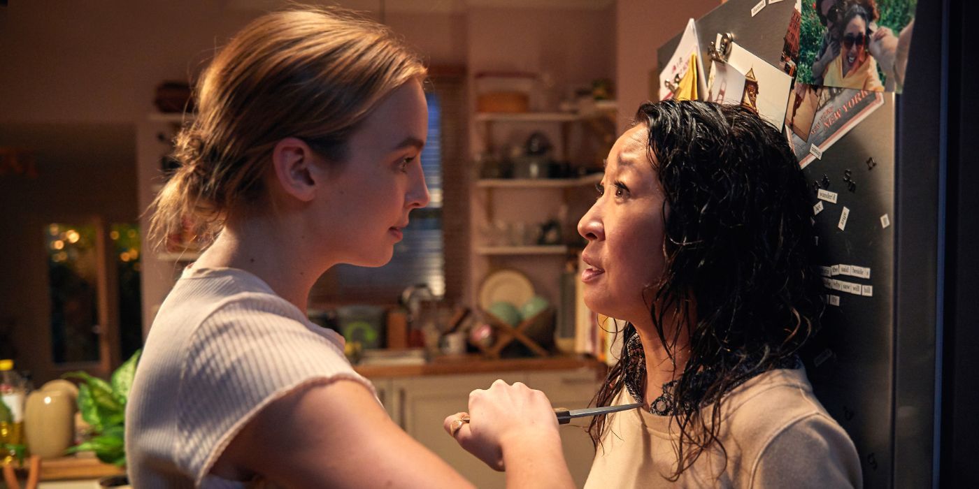 Jodie Comer as Villanelle and Sandra Oh as Eve in Killing Eve (2018 - 2022)