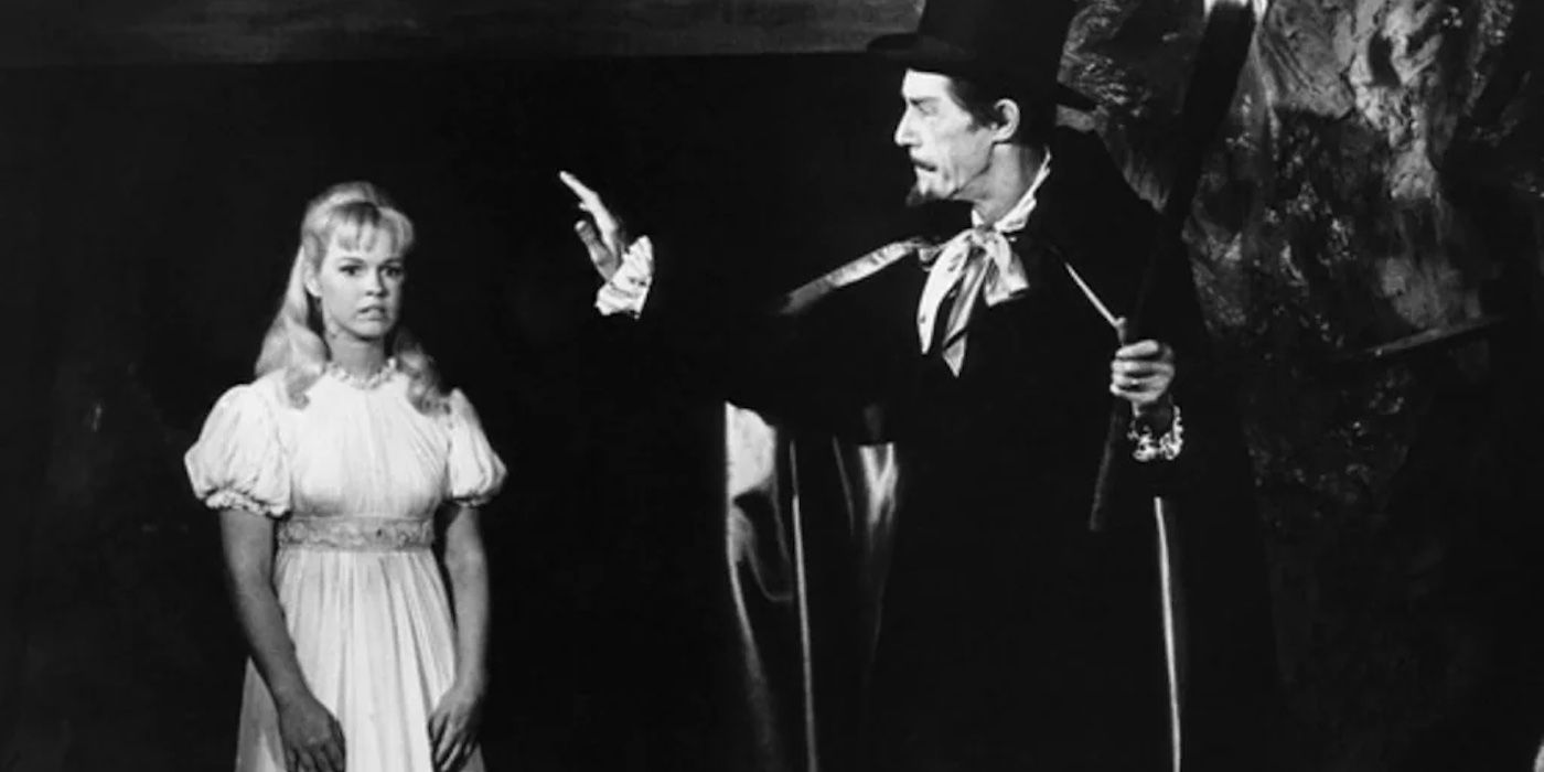 Melissa Plowman and John Carradine as Dracula in Billy the Kid Versus Dracula