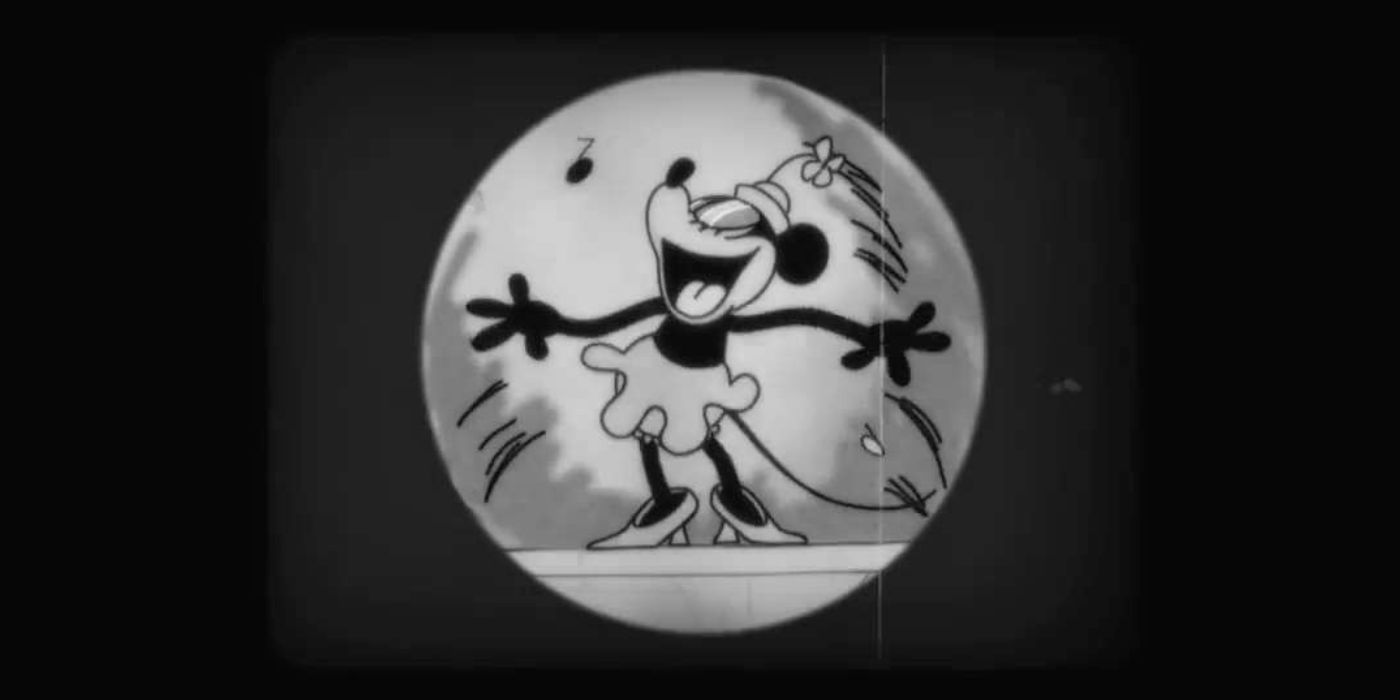 Minnie Mouse is 2D in a spherical frame in Get a Horse!
