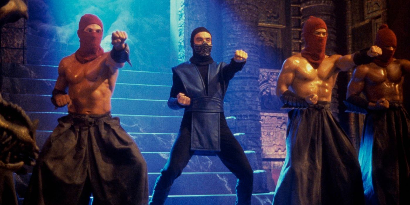 François Petit as Sub-Zero, holding a fighter pose in the 1995 Mortal Kombat film