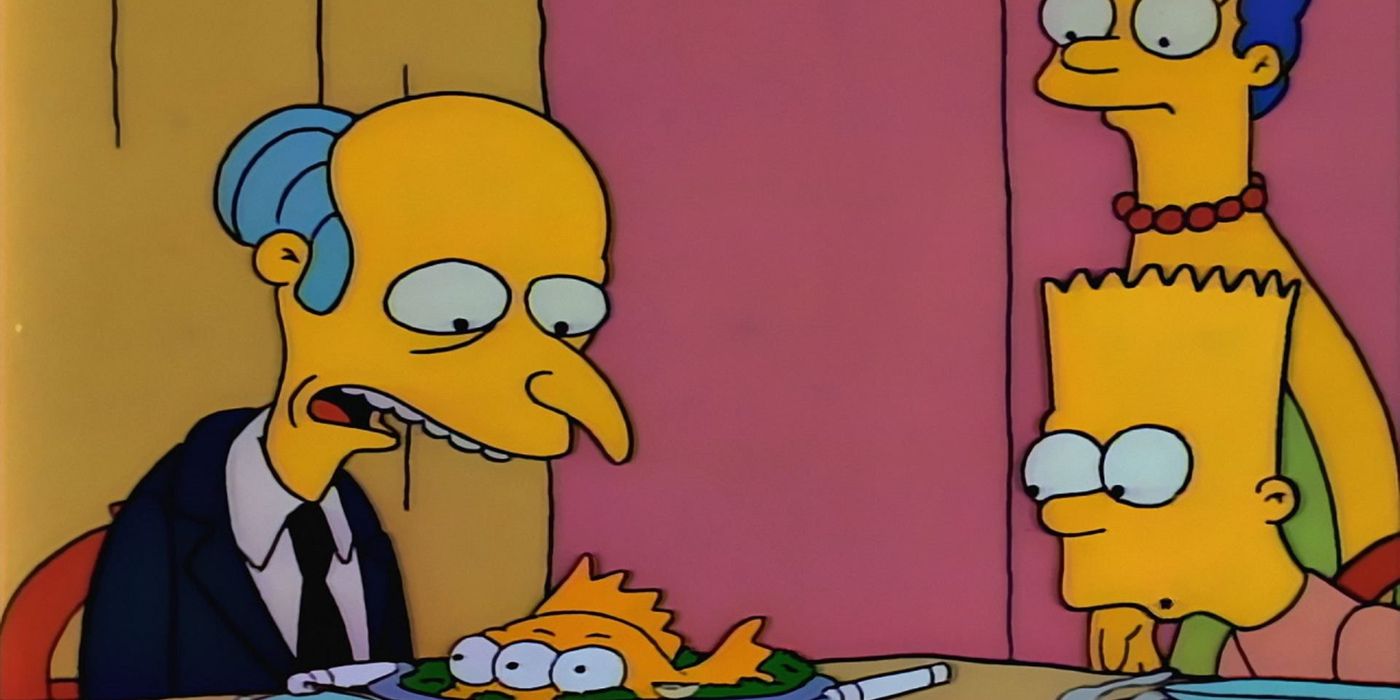 Mr Burns, Blinky, Bart and Marge in The Simpsons
