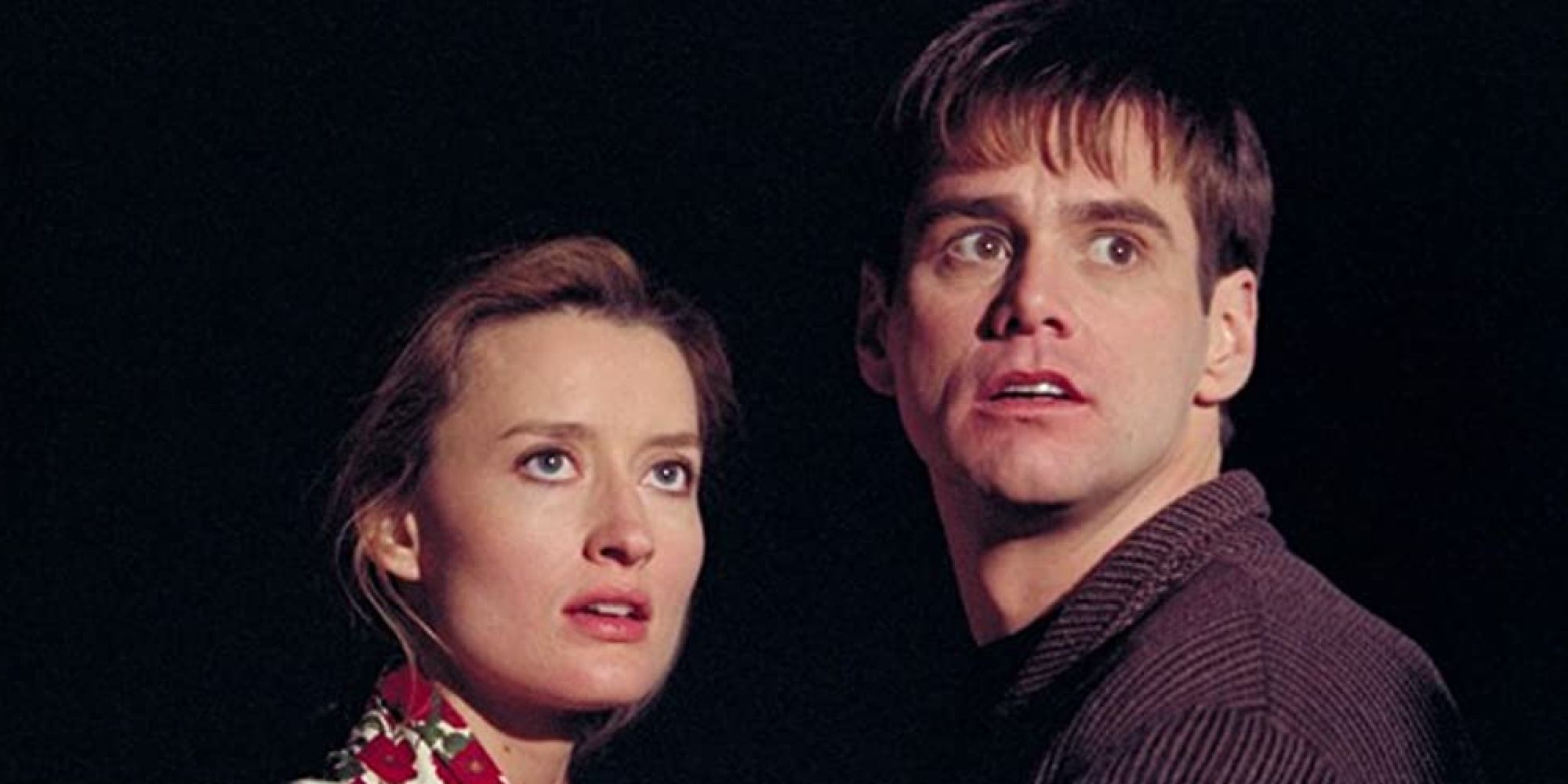 Natasha McElhon and Jim Carrey on The Truman Show