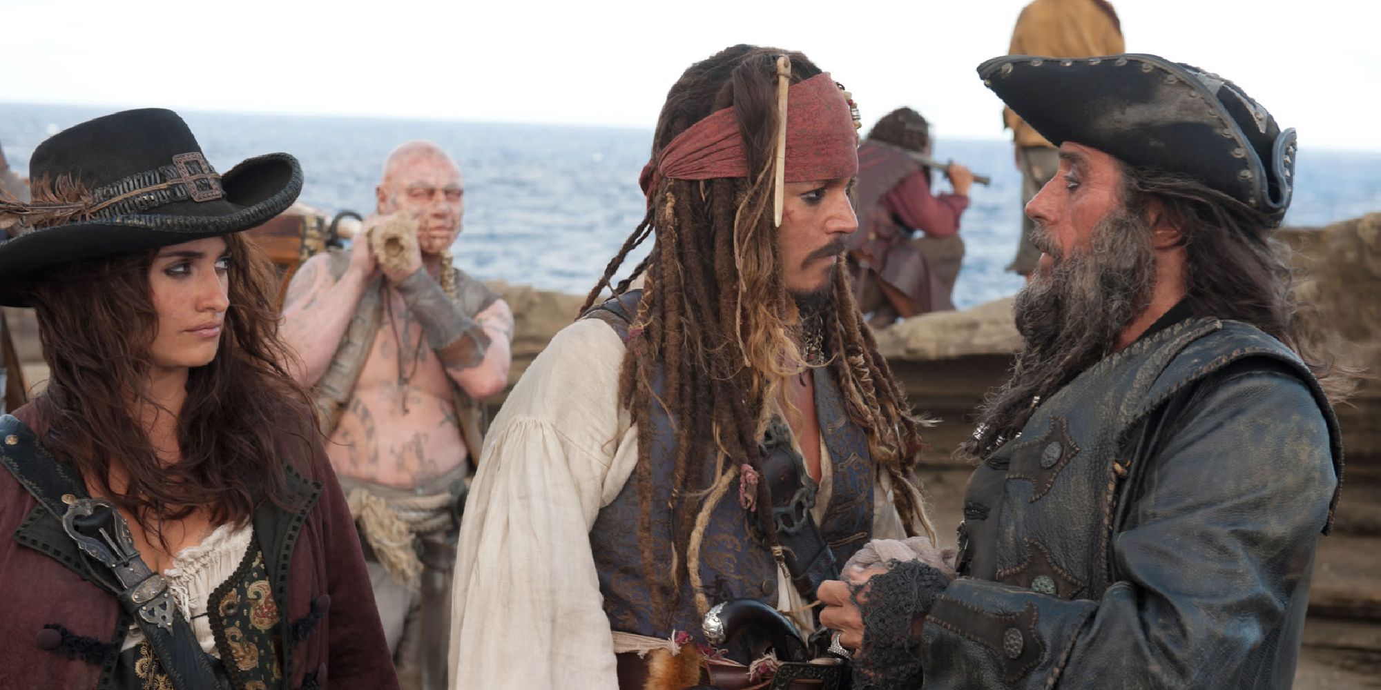 Penelope Cruz, Johnny Depp and Ian McShane in Pirates of the Caribbean On Stranger Tides