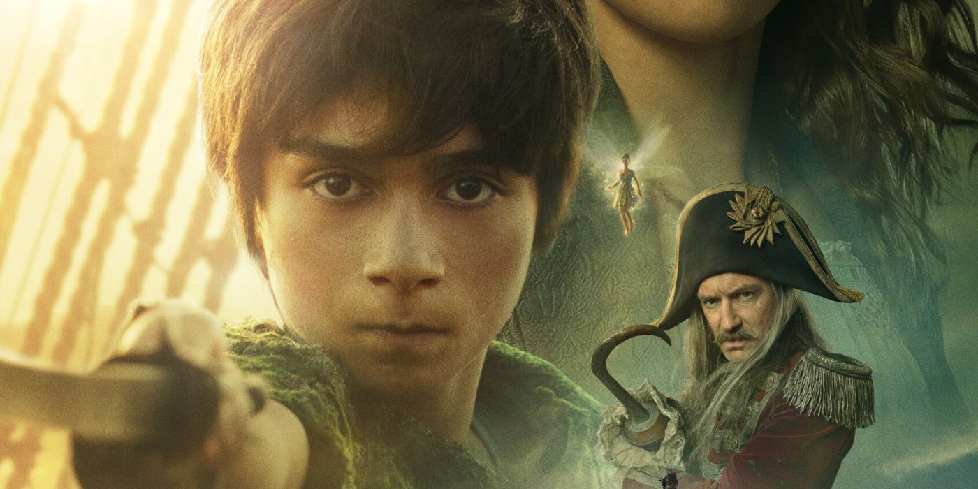 Peter Pan, Tinker Bell, and Captain Hook in the Peter Pan & Wendy poster