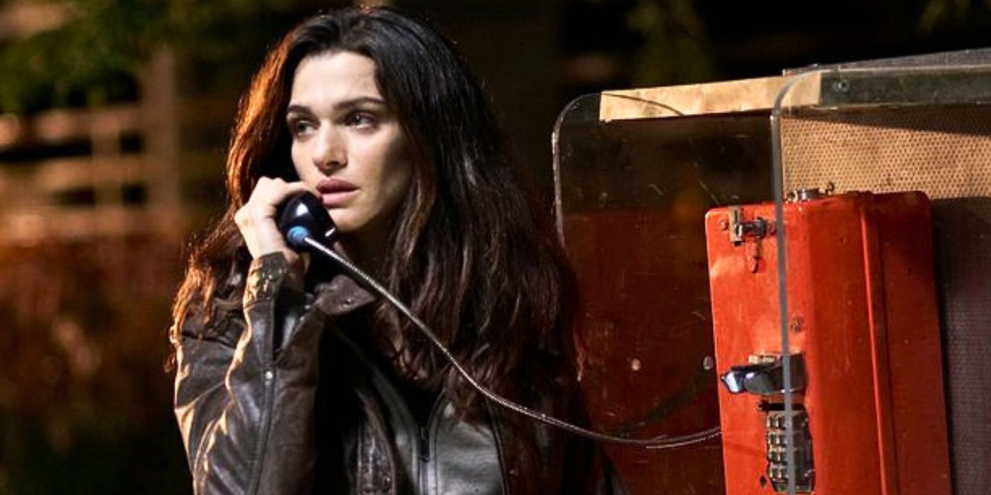 Rachel Weisz on a payphone in The Whistleblower