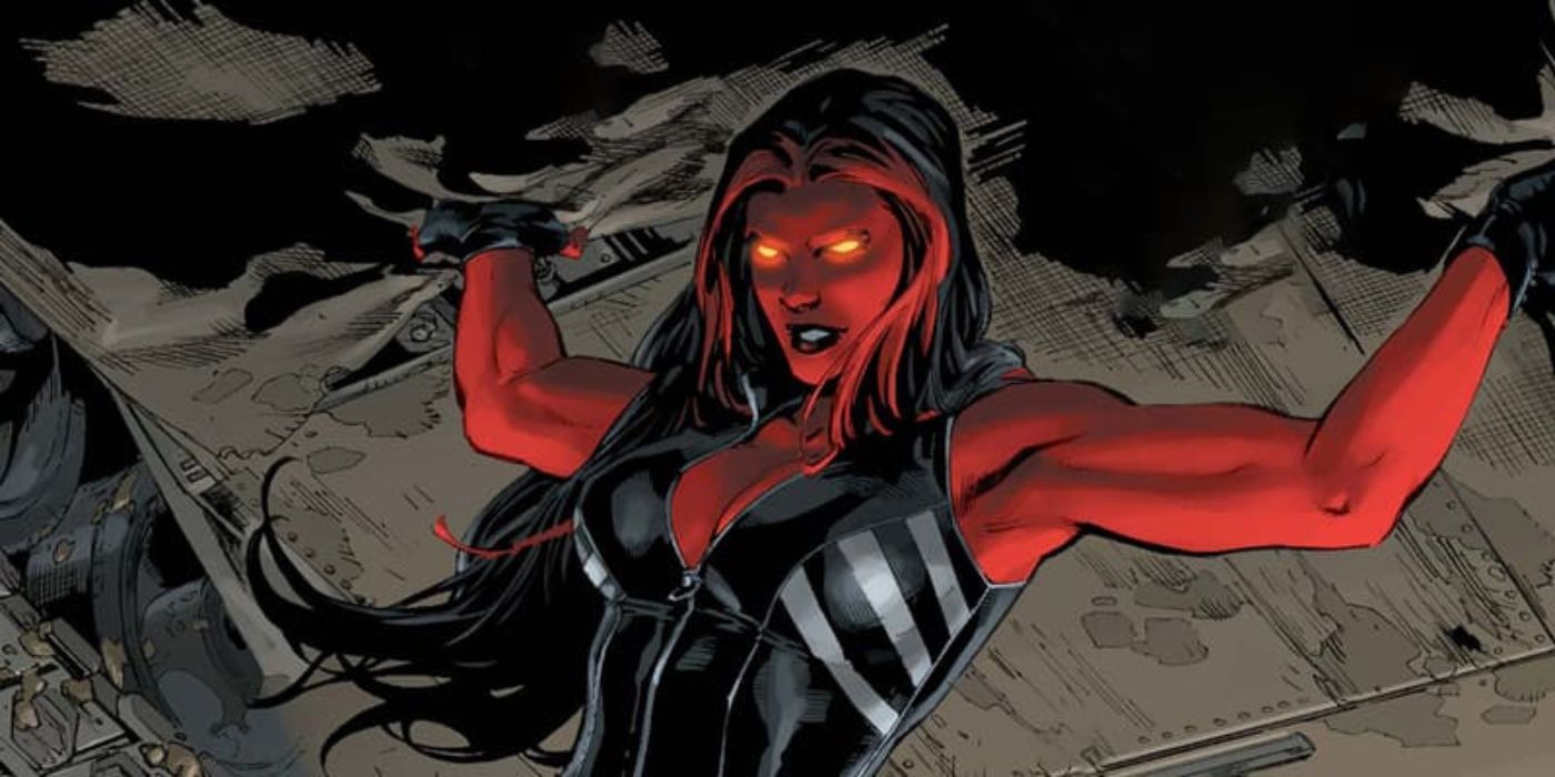 Betty Ross en She-Hulk rouge dans les comics Marvel