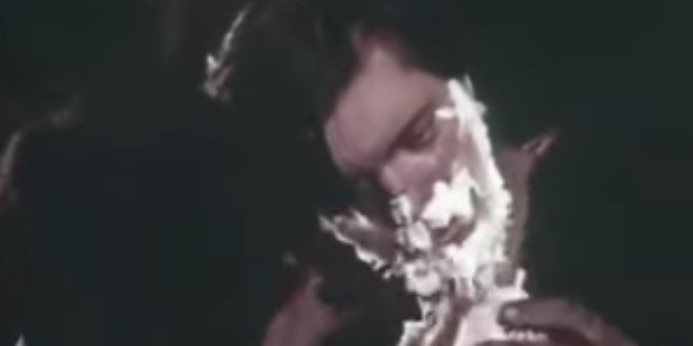 Richard Kiel being shaved in Eegah