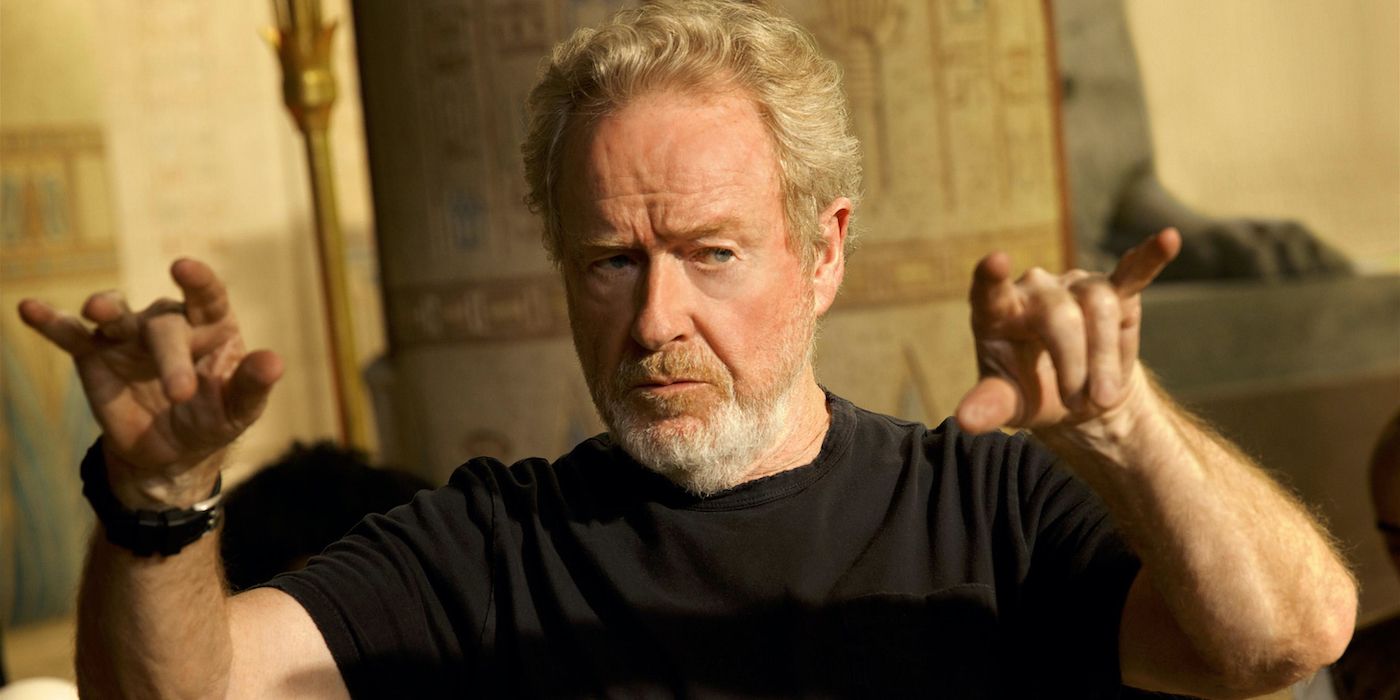 Ridley Scott on the set of Exodus: Gods and Kings