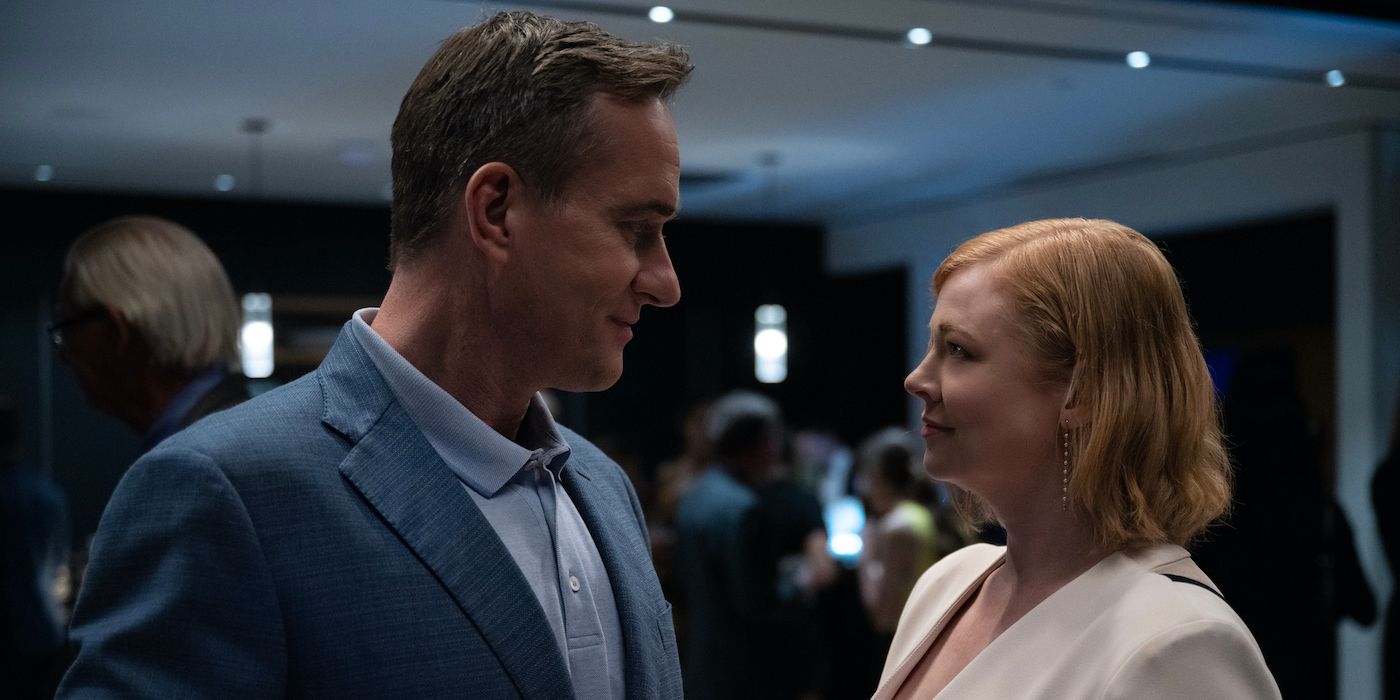 Sarah Snook as Shiv and Matthew Macfadyen as Tom in Succession. 