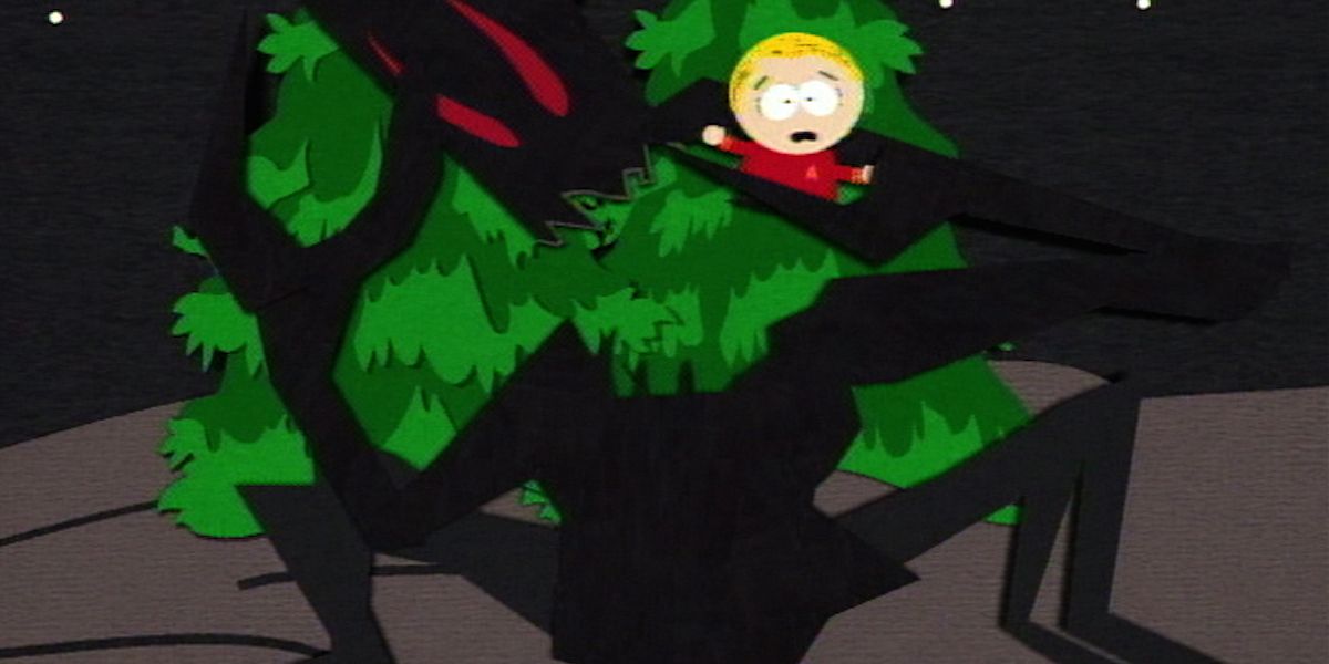 A scary monster eats a child in South Park
