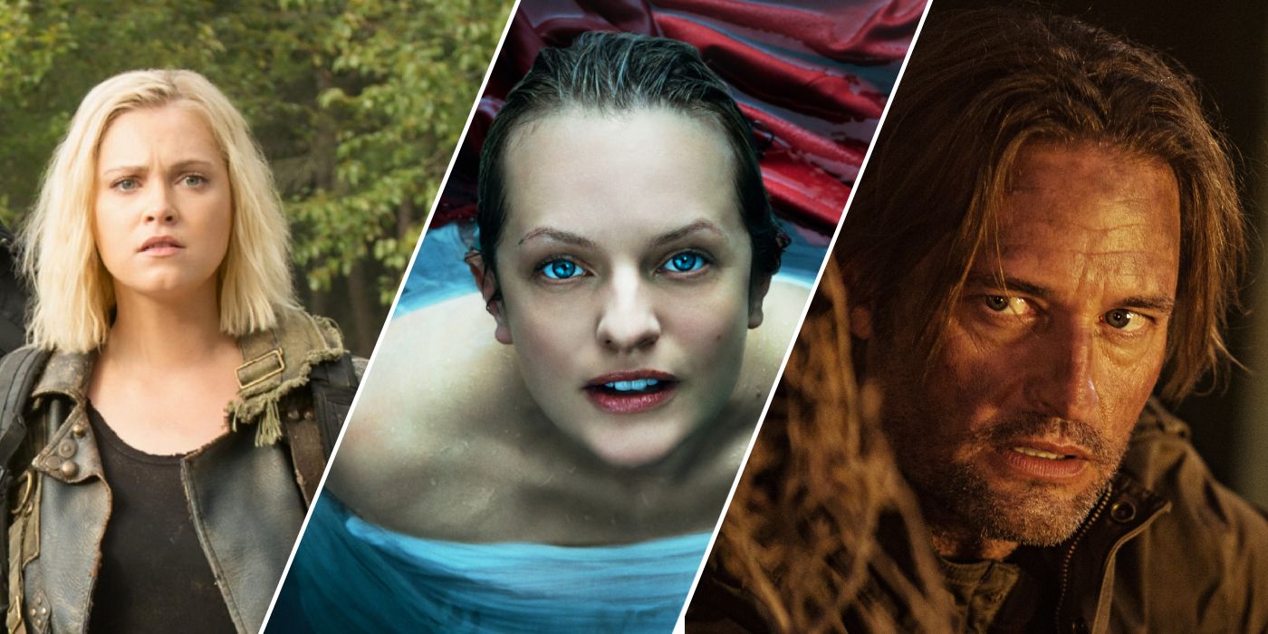 Feature image with The 100, The Handmaid's Tale and Colony