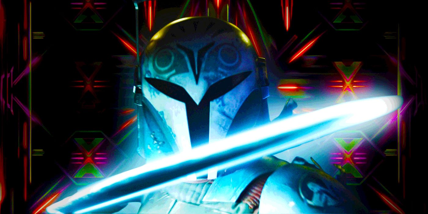 Removed the text from the new Dark Saber Mandalorian Season 3