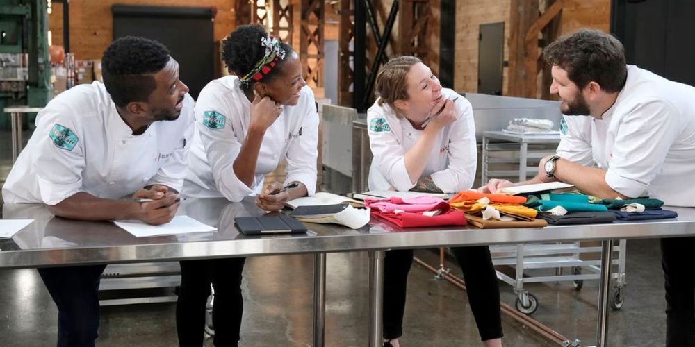 Chefs Chris Viaud, Dawn Burrell, Sara Hauman and Gabe Erales discuss plans for their restaurant, Penny