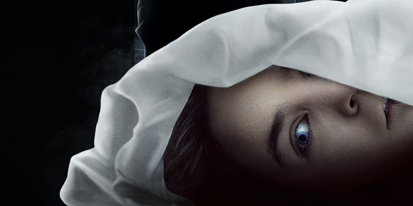 Bailee Madison lying under a sheet on the cropped poster for Play Dead