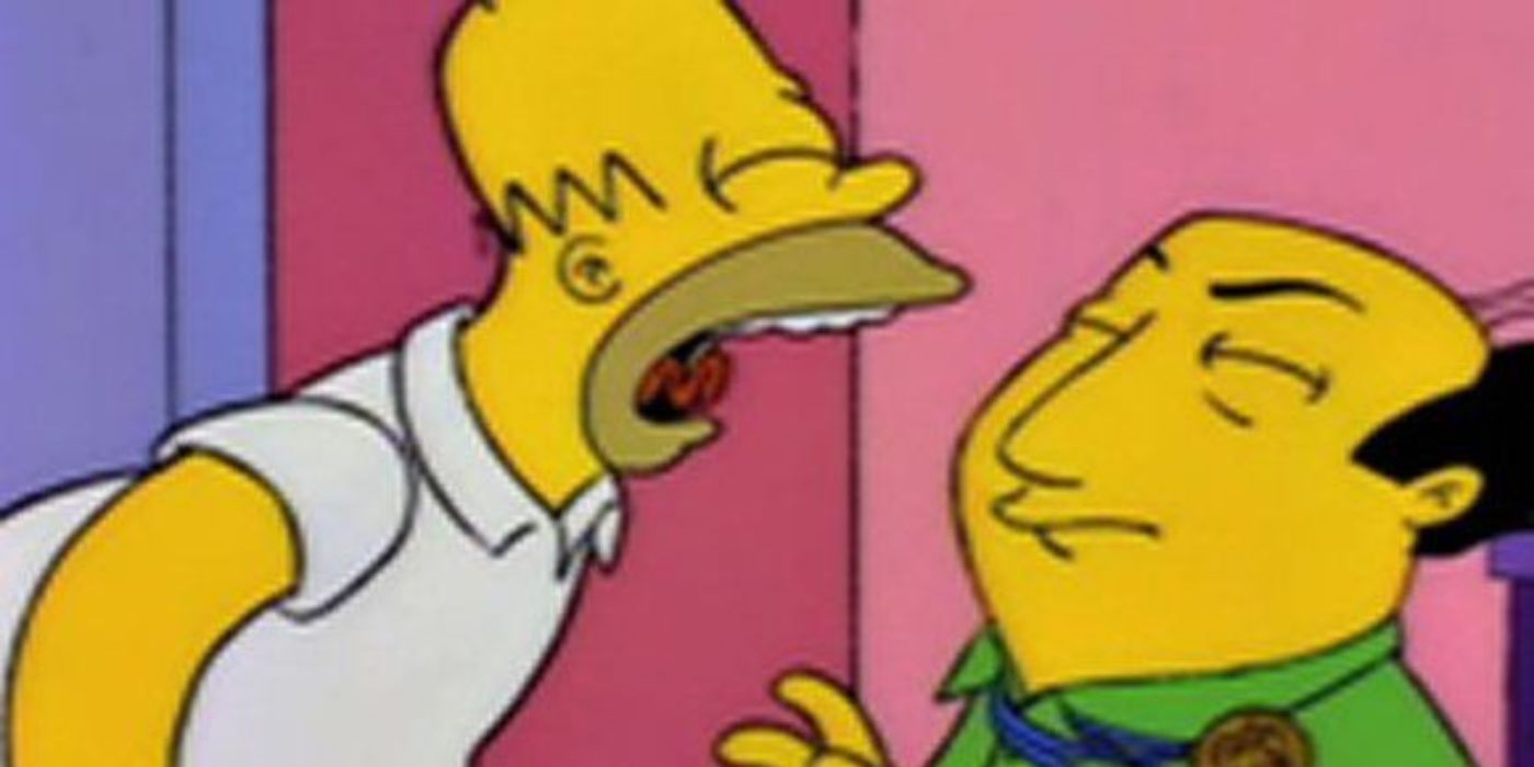 Homer screaming in Jay Sherman's face in Season 6 episode of The Simpsons, 'A Star Is Burns'