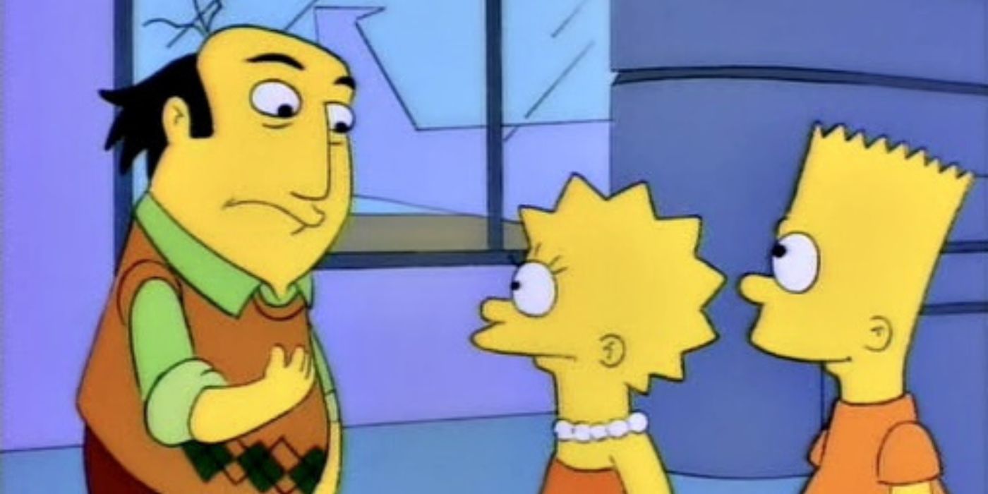 Lisa and Bart looking at Jay Sherman in The Simpsons Season 6 episode 'A Star Is Burns'