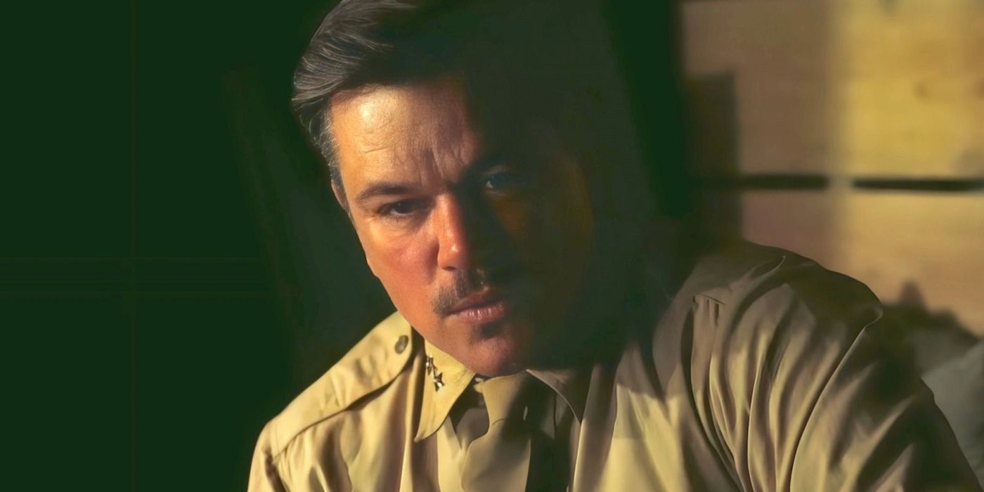 Matt Damon as Lt. Gen Leslie Groves in Oppenheimer