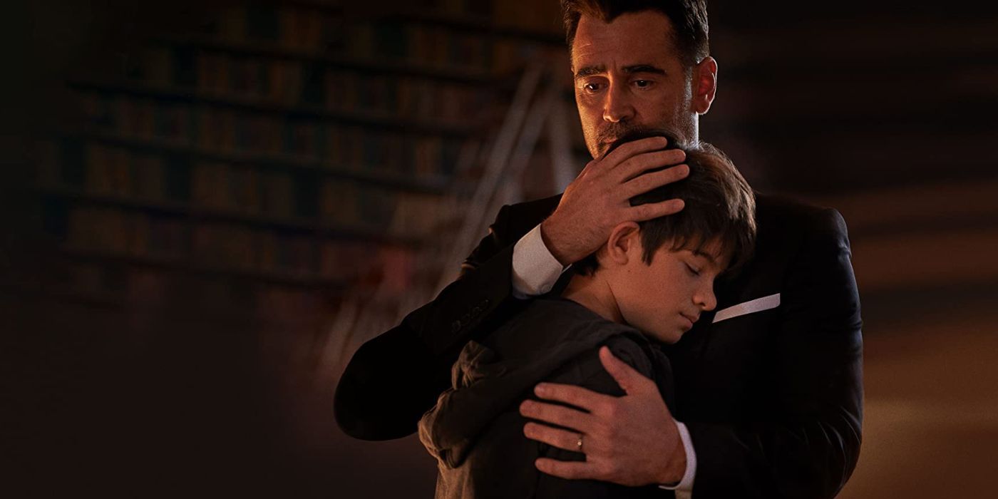 Colin Farrell and Ferdia Shaw in Artemis Fowl
