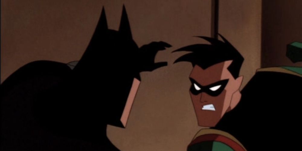 Dick Grayson's Robin punches Batman