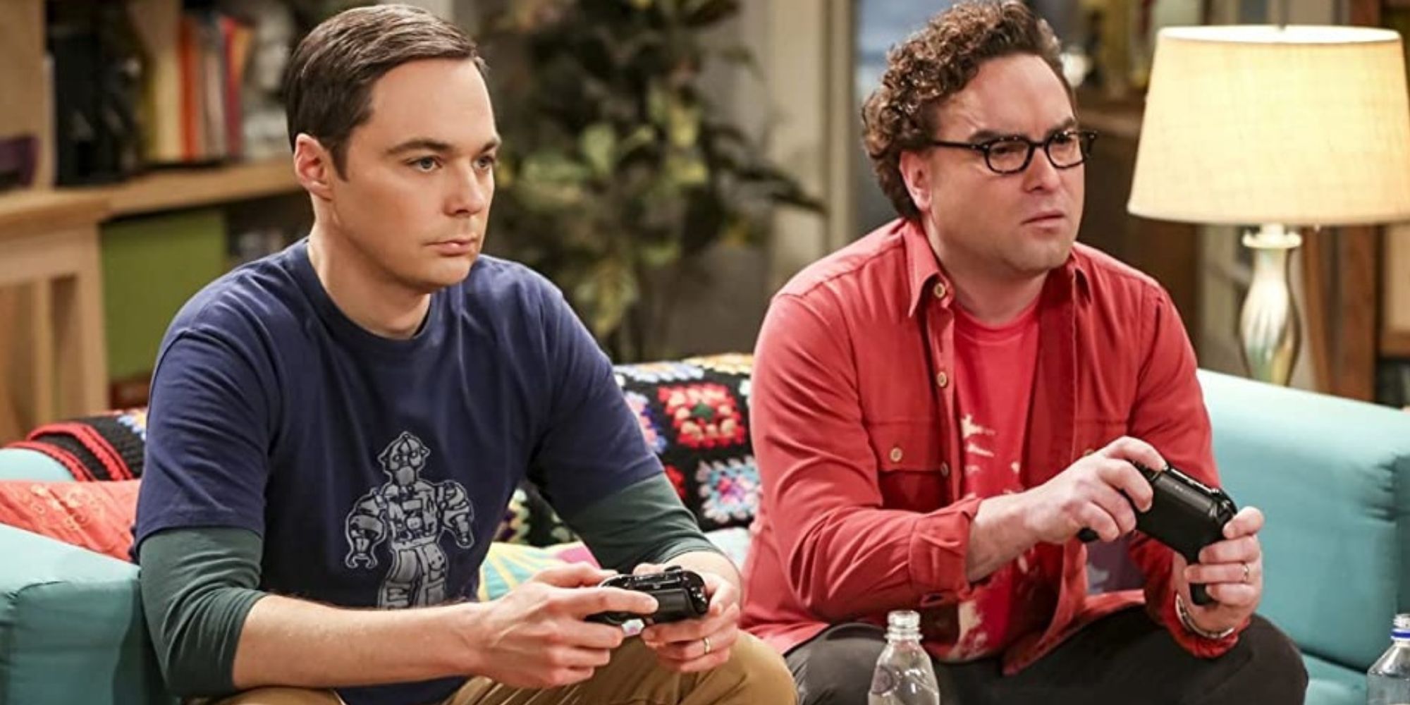 Sheldon and Leonard playing video games in 'The Big Bang Theory'