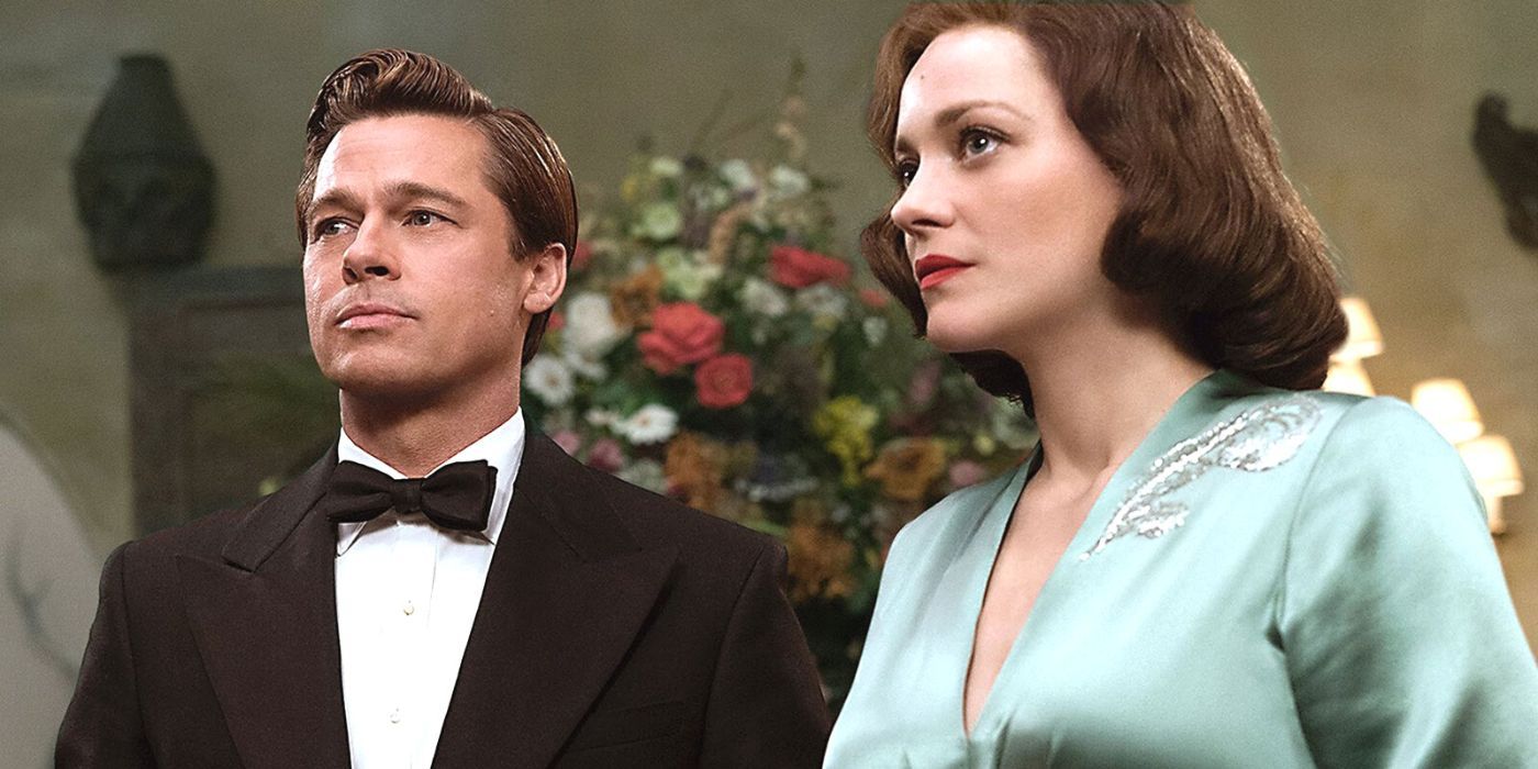 Brad Pitt and Marion Cotillard as Max and Marianne in Allied