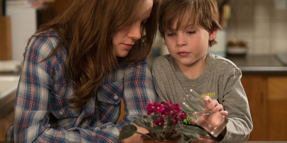 Brie Larson and Jacob Tremblay in Room