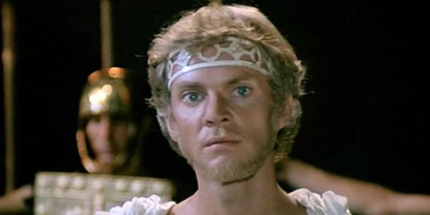 Malcolm McDowell as the title character in Caligula. 