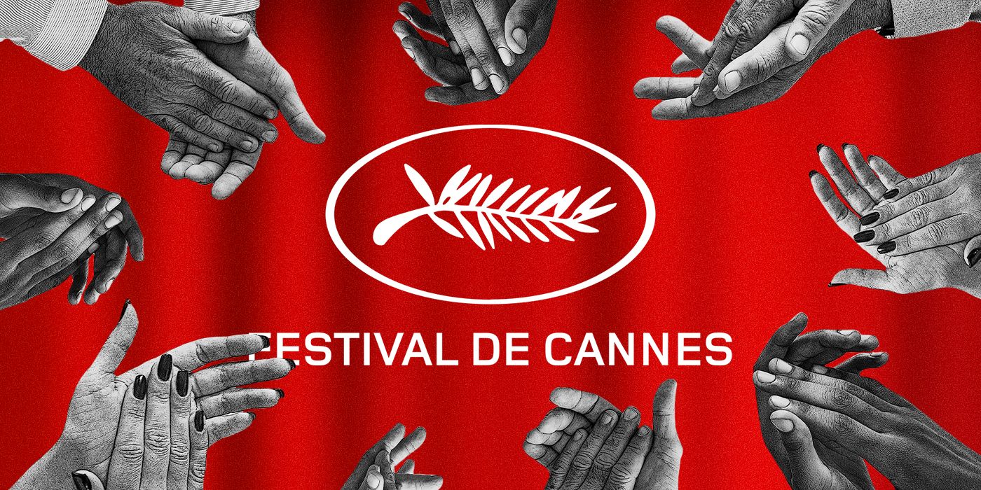 A series of hand clapping in front of the Cannes logo