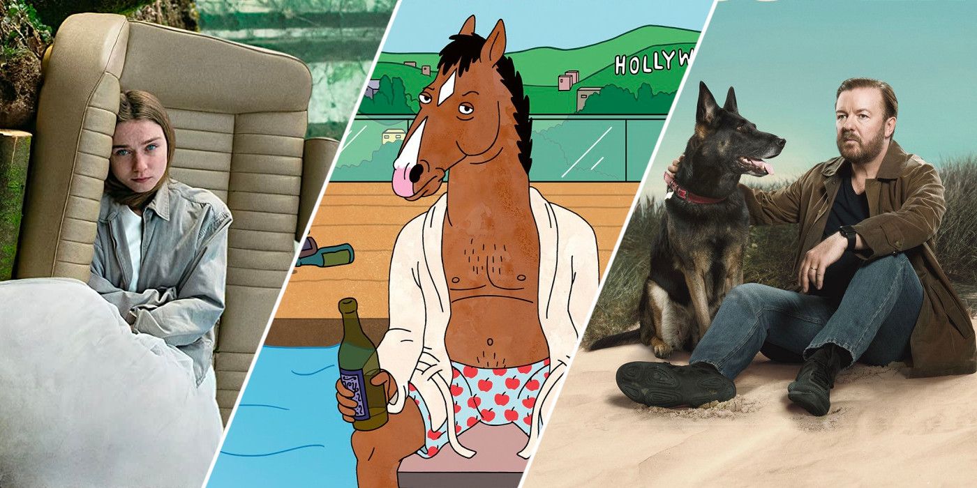 Characters from The End of the F-ing World, BoJack Horseman, and After Life
