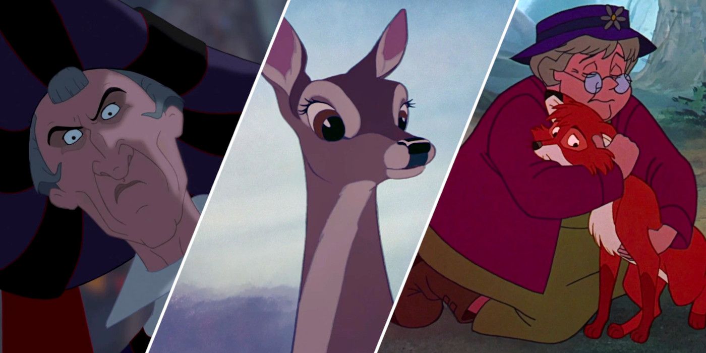 Characters from The Hunchback of Notre Dame, Bambi, and The Fox and the Hound