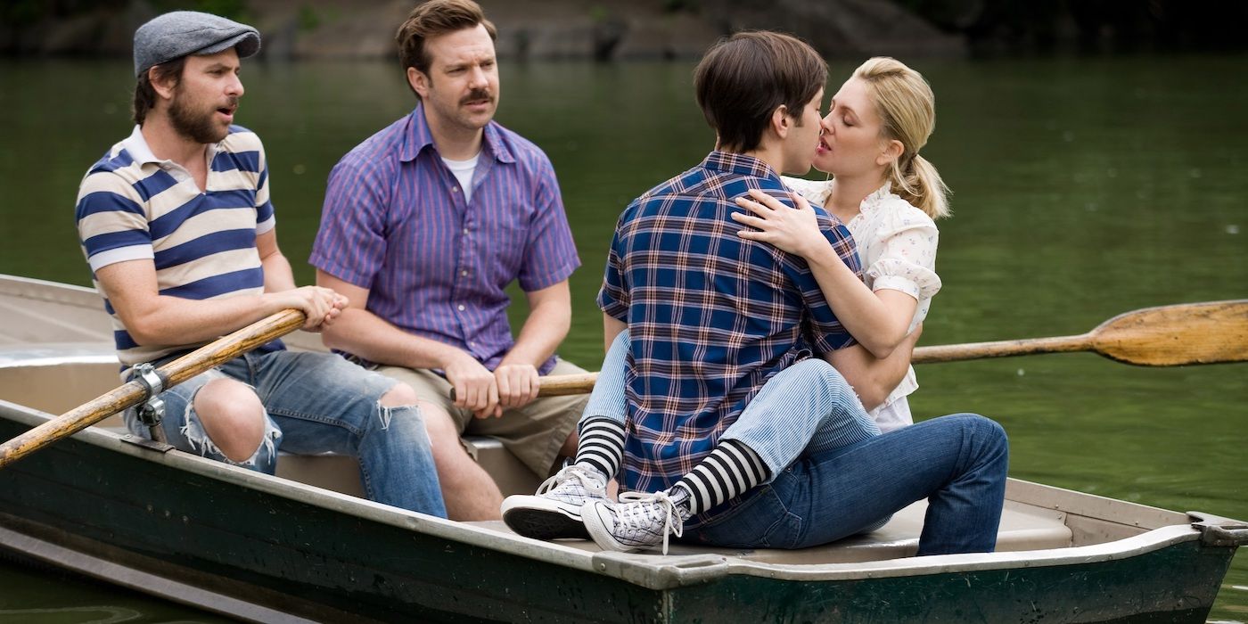 Charlie Day, Jason Sudeikis, Justin Long, and Drew Barrymore in Going the Distance