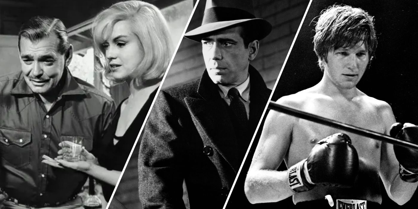 Clark Gable and Marilyn Monroe in The Misfits, Humphrey Bogart in The Maltese Falcon and Jeff Bridges in Fat City