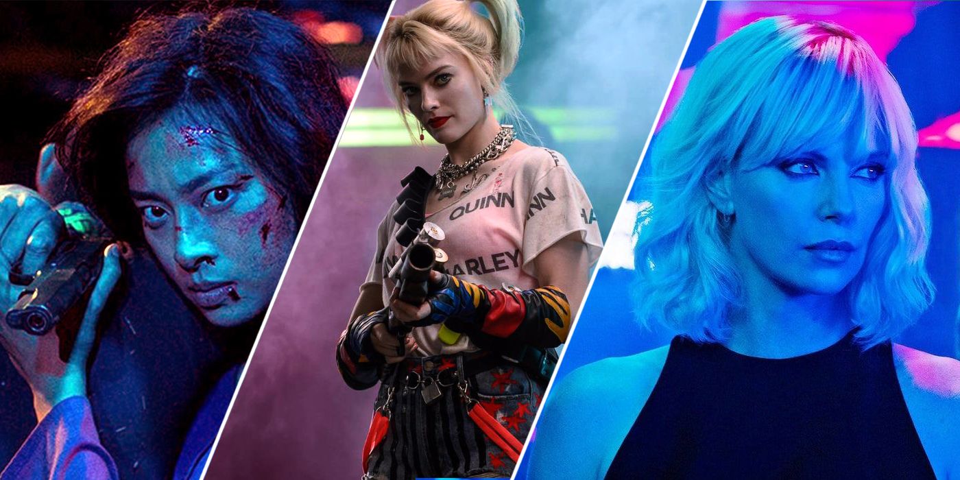 Collage of 'Furie', 'Birds of Prey' and 'Atomic Blonde'