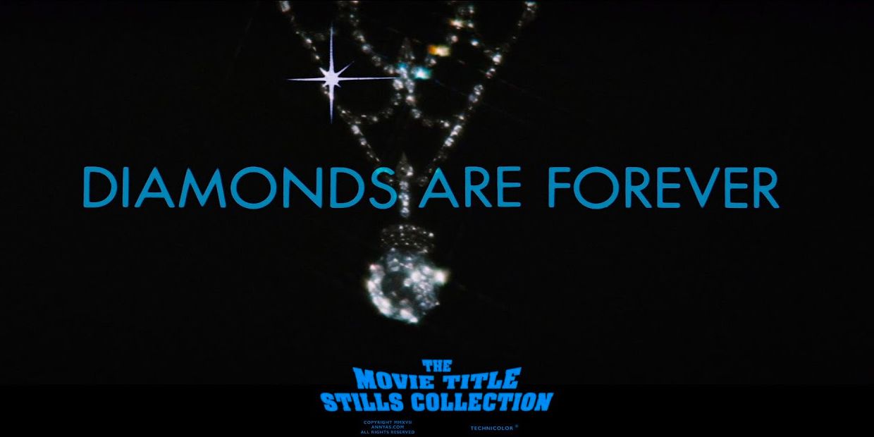 A diamond necklace glistens as the title credits run in 'Diamonds Are Forever'.