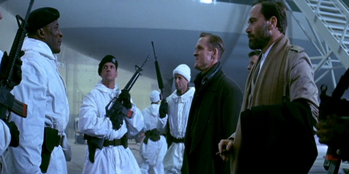 Maj. Grant and his men reveal themselves to be working for the murderous Col. Stuart in Die Hard 2: Die Harder