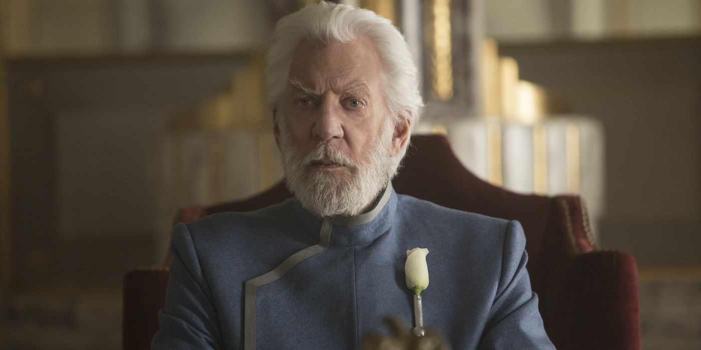 Donald Sutherland as President Snow in The Hunger Games: Mockingjay Part 2