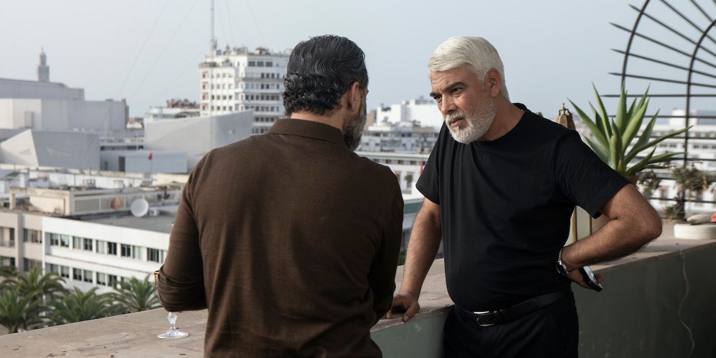 Hisham Suleiman as Imad Mughniyeh and Khalid Benchegra as Qassem Suleimani in Ghosts of Beirut