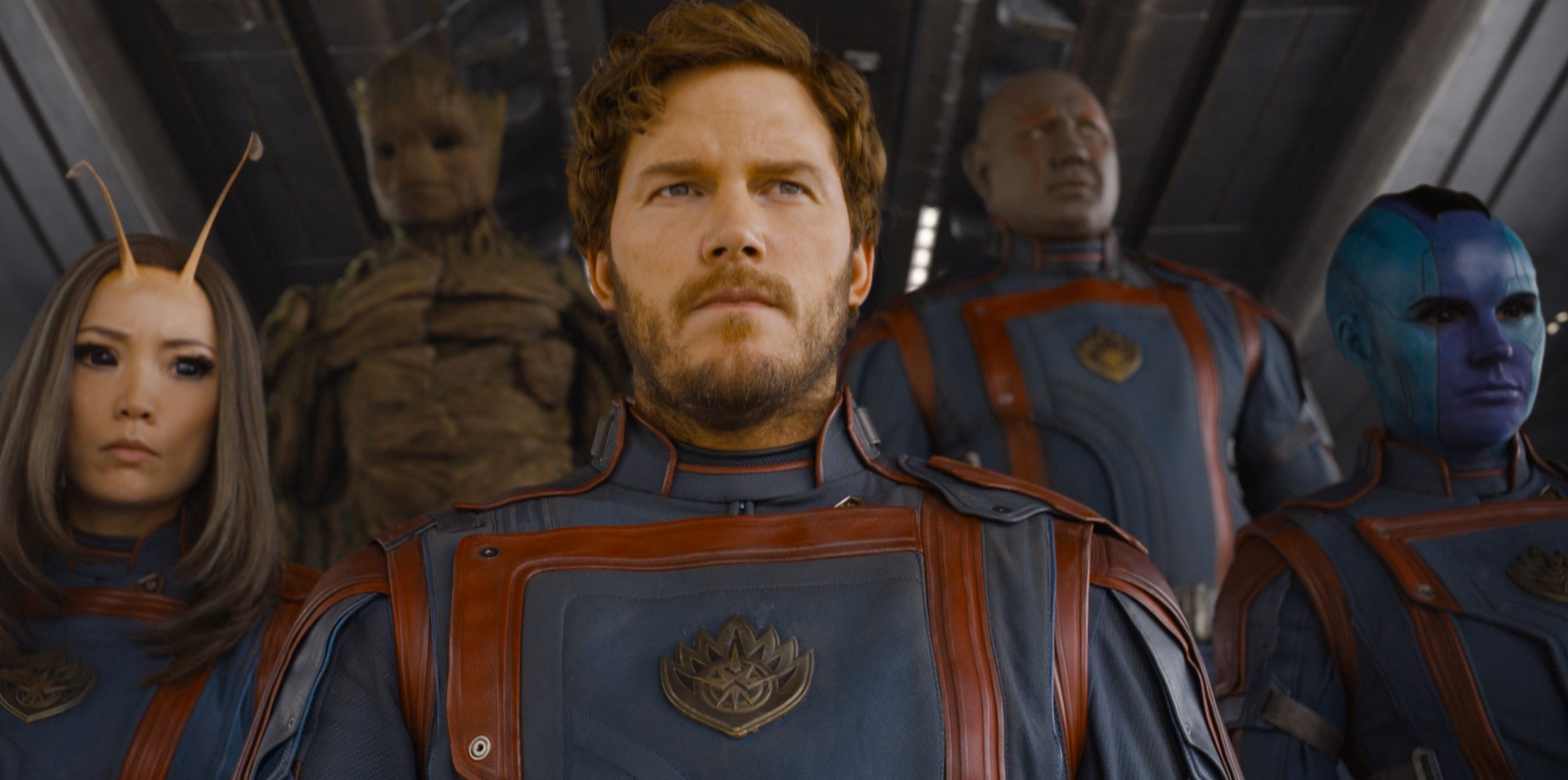Chris Pratt as Peter Quill, aka Star-Lord, in Guardians of the Galaxy Vol. 3