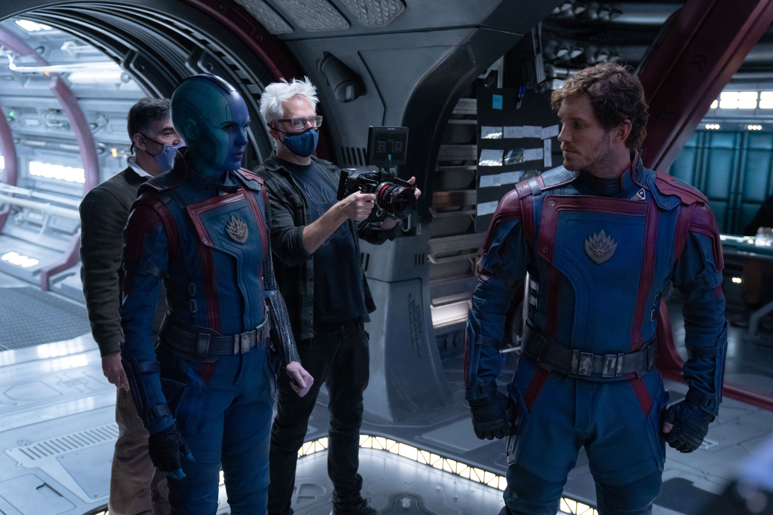Karen Gillan, James Gunn, and Chris Pratt Making Guardians of the Galaxy Vol. 3