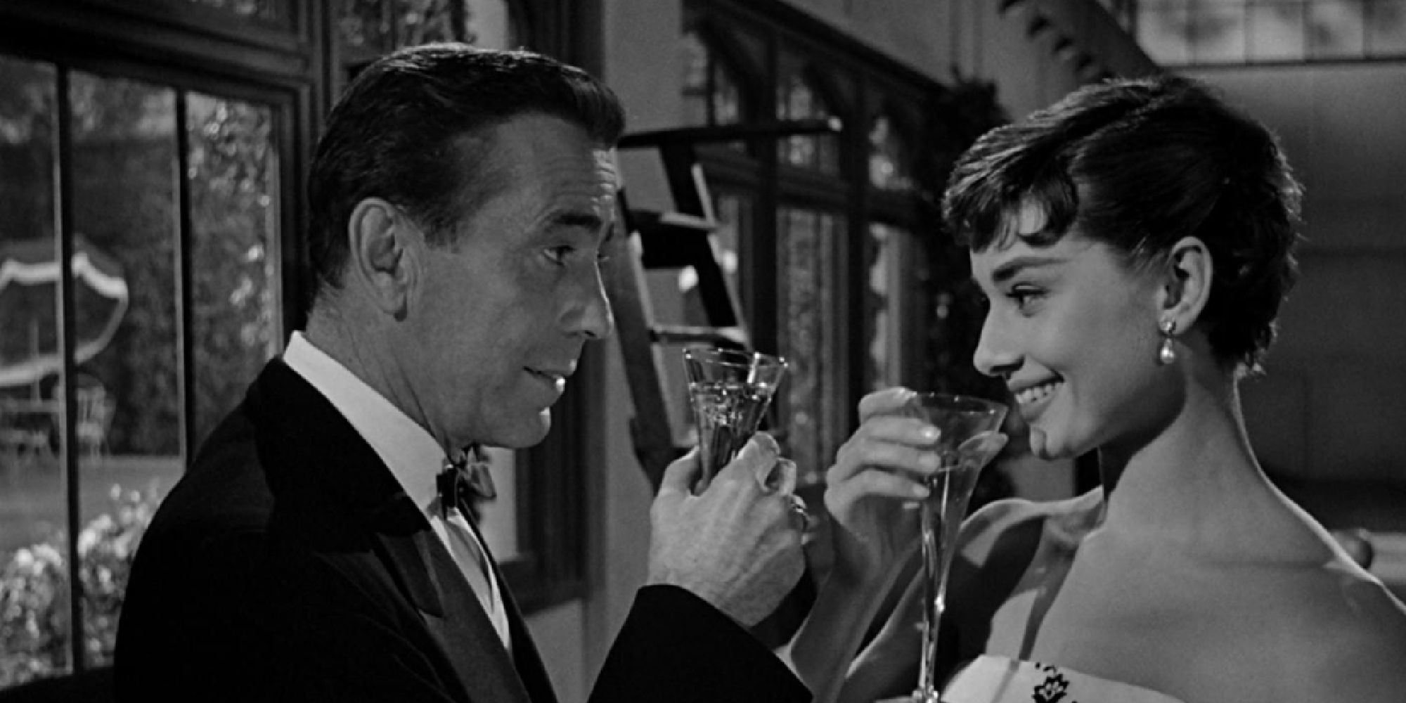Humphrey Bogart and Audrey Hepburn in Sabrina